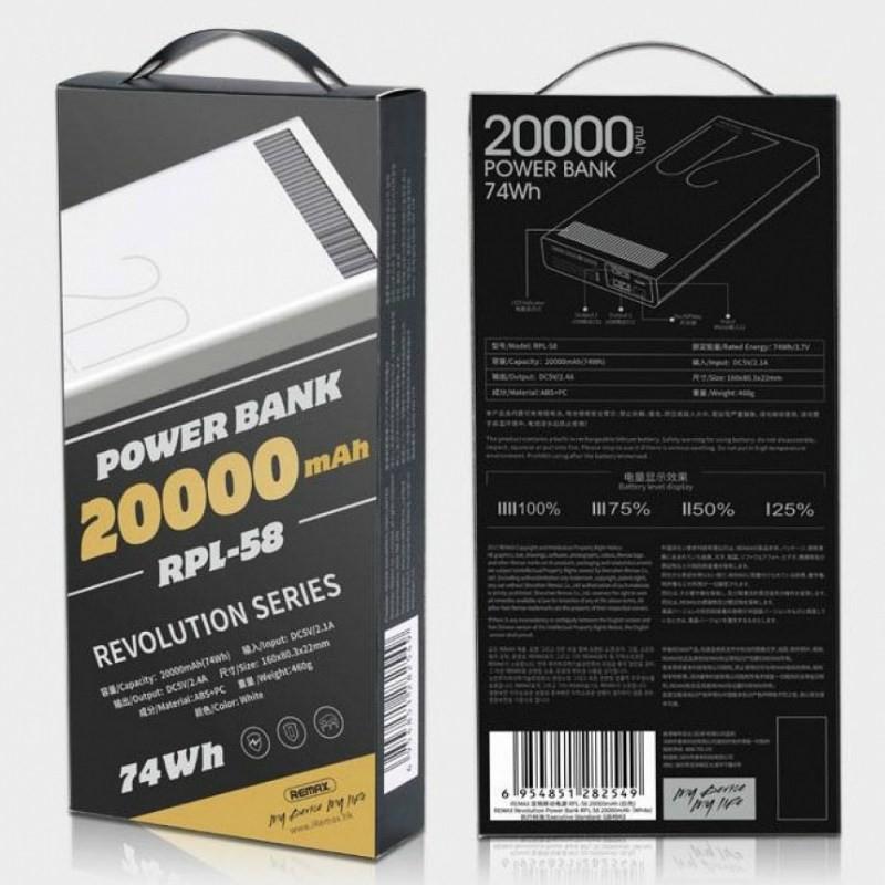 Sạc dự phòng REMAX RPL-58 20.000mAh (BM-01668) - Hàng chính hãng