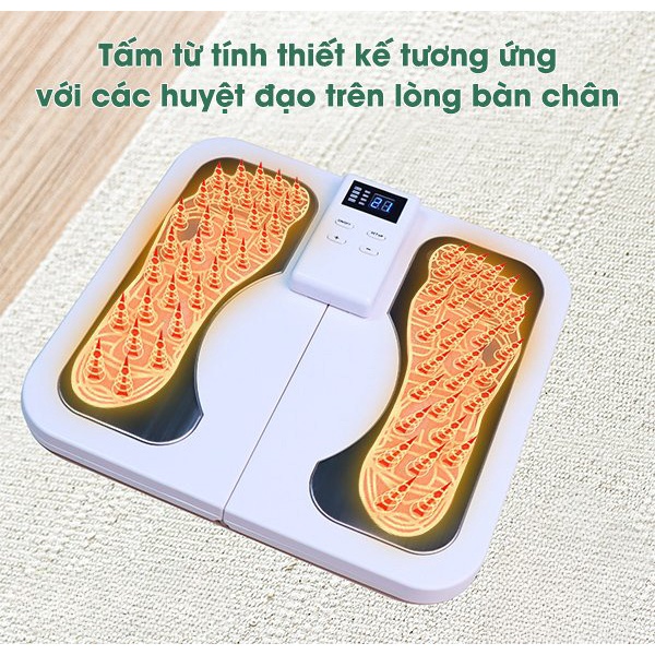 Máy massage chân thông minh - Máy mát xa bàn chân bằng xung điện cao cấp Nhật Bản hồng ngoại 10 chế độ massage, 50 cấp độ hỗ trợ lưu thông tuần hoàn khí huyết, cho mọi lứa tuổi, người đau mỏi, tê bì bàn chân, an toàn khi sử dụng