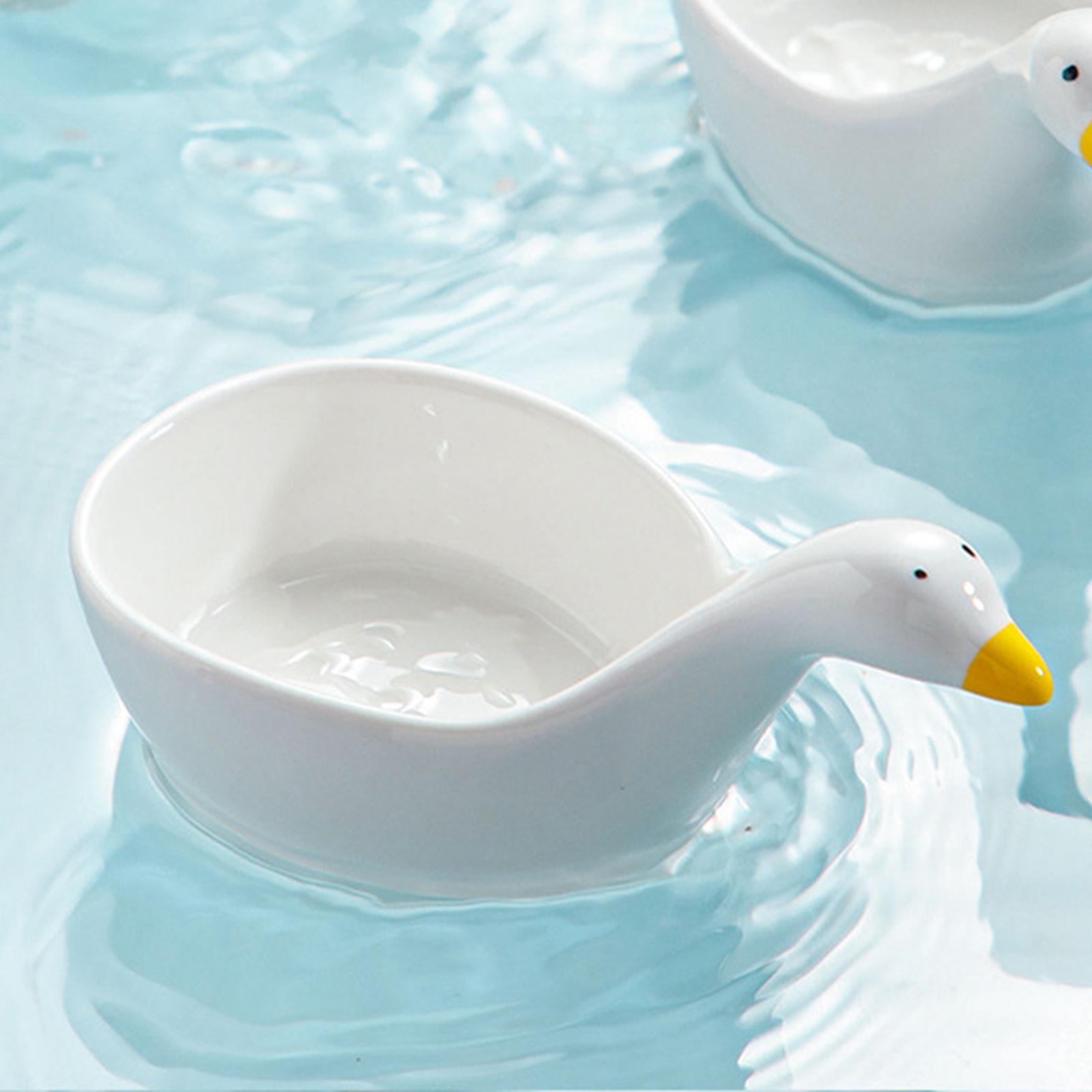 Cartoon Swan Soy Sauce Dipping Bowls Portable Ceramic for Restaurant Picnic