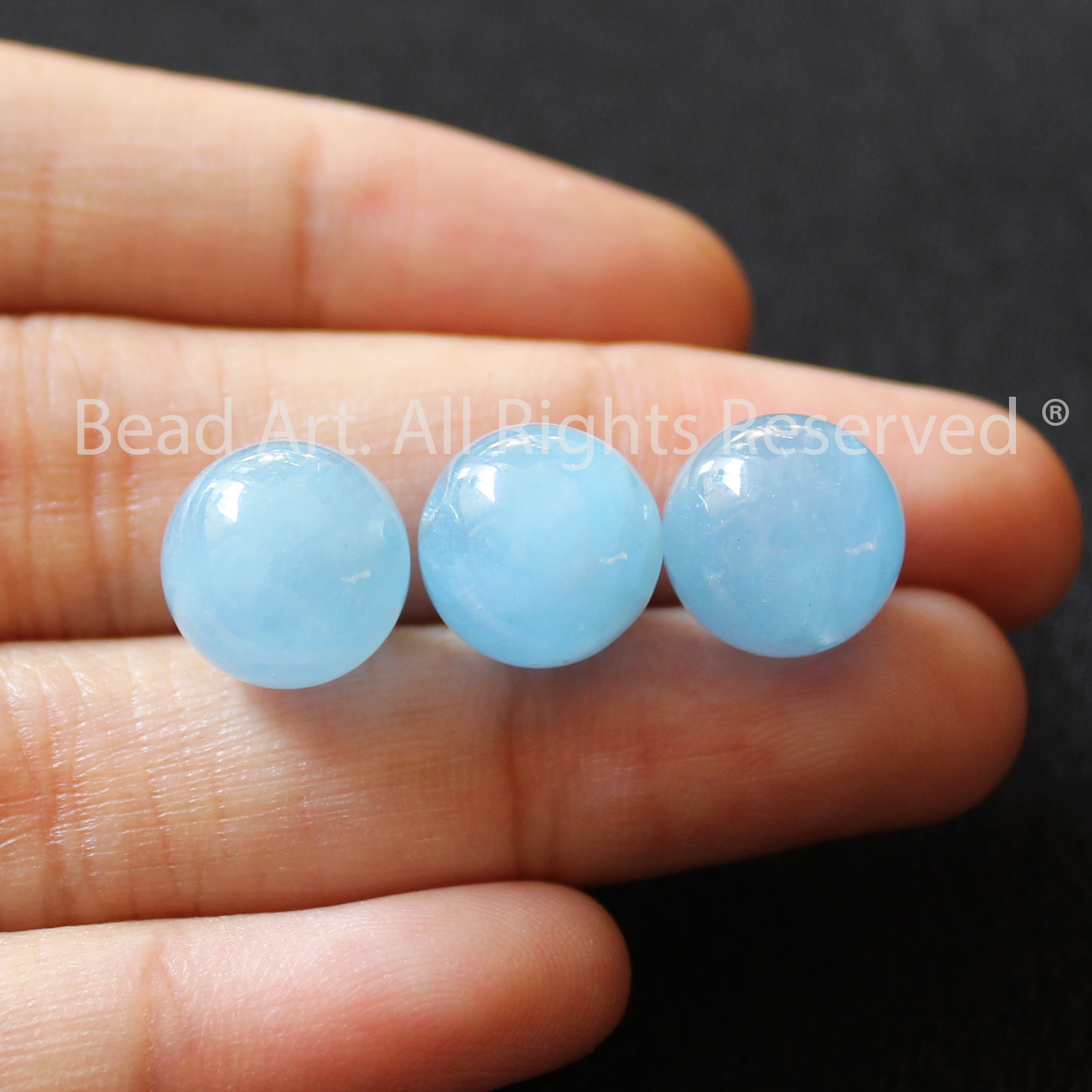 10MM Đá Aquamarine Tự Nhiên Xanh Biển Loại AA, Đá Phối Vòng Tay Phong Thuỷ, Chuỗi Hạt, Mệnh Thuỷ, Mộc - Bead Art