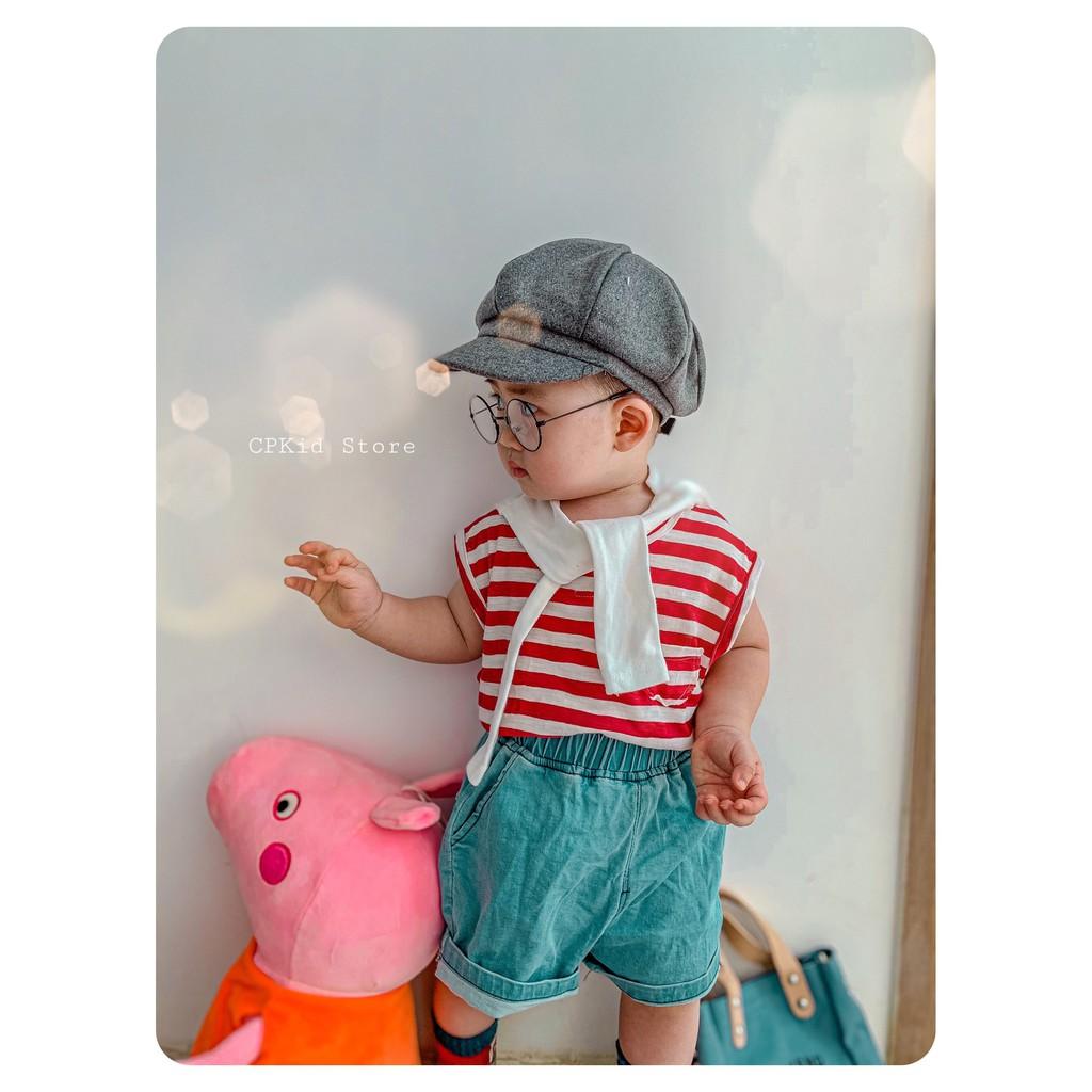 Áo balo sọc đỏ - CPKID - SỢI ORGANIC THÂN THIỆN MÔI TRƯỜNG - AN TOÀN DA BÉ