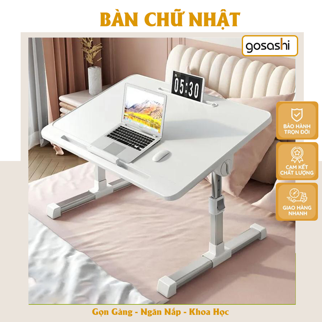 Bàn Học Thông Minh Gấp Gọn Đa Năng, Bàn Học Ngồi Trên Giường Để Laptop, Máy Tính Bảng thiết kế thông minh thay đổi chiều cao