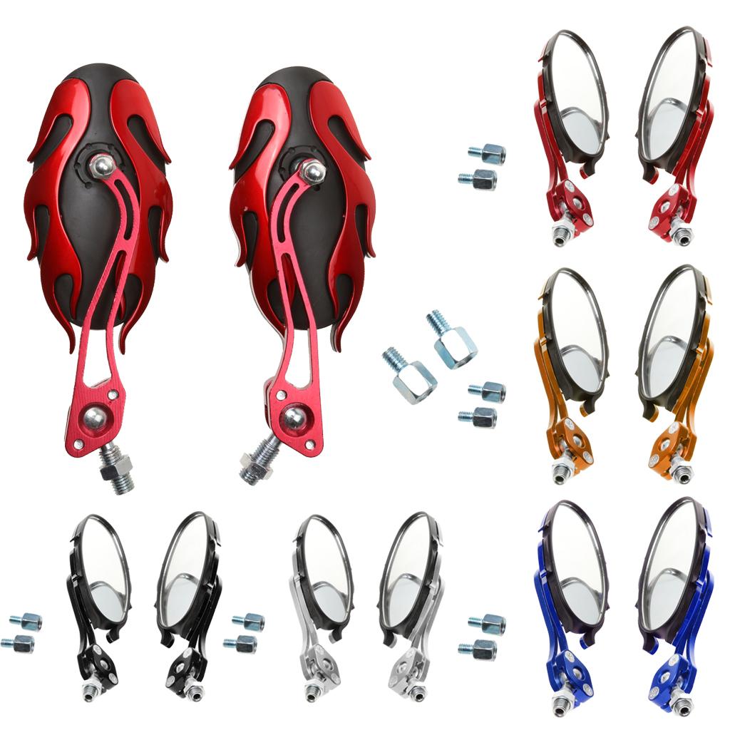 2pcs Black 3/8inch 10mm Rear View Side Mirror for Sport Bike Chopper ATV Quad