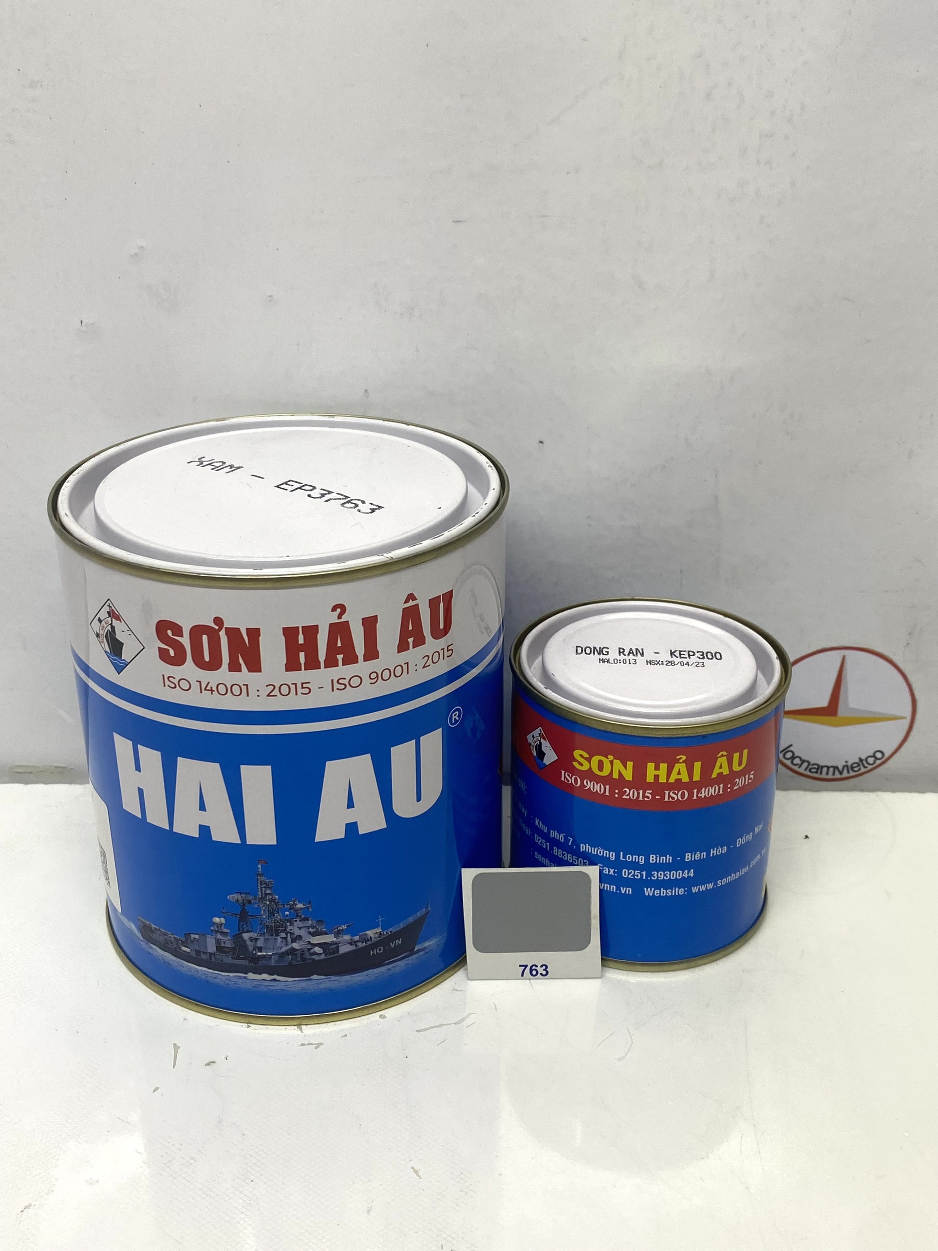 Sơn Epoxy Hải Âu màu xám EP763 1L/Bộ