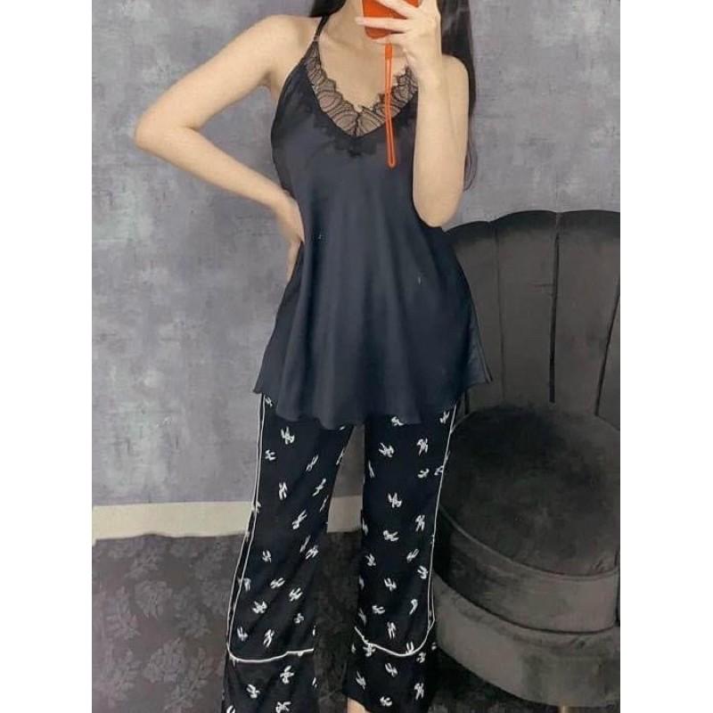 BỘ LỤA QCCC ÁO DÂY QUẦN DÀI MẶC 2 KIỂU