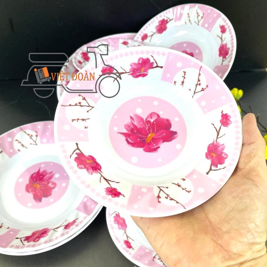 Dĩa MECA SÂU LỒNG - HÀNG VIỆT NAM CHẤT LƯỢNG CAO, hoa văn sang trọng NHIỀU SIZE , MÀU HỒNG