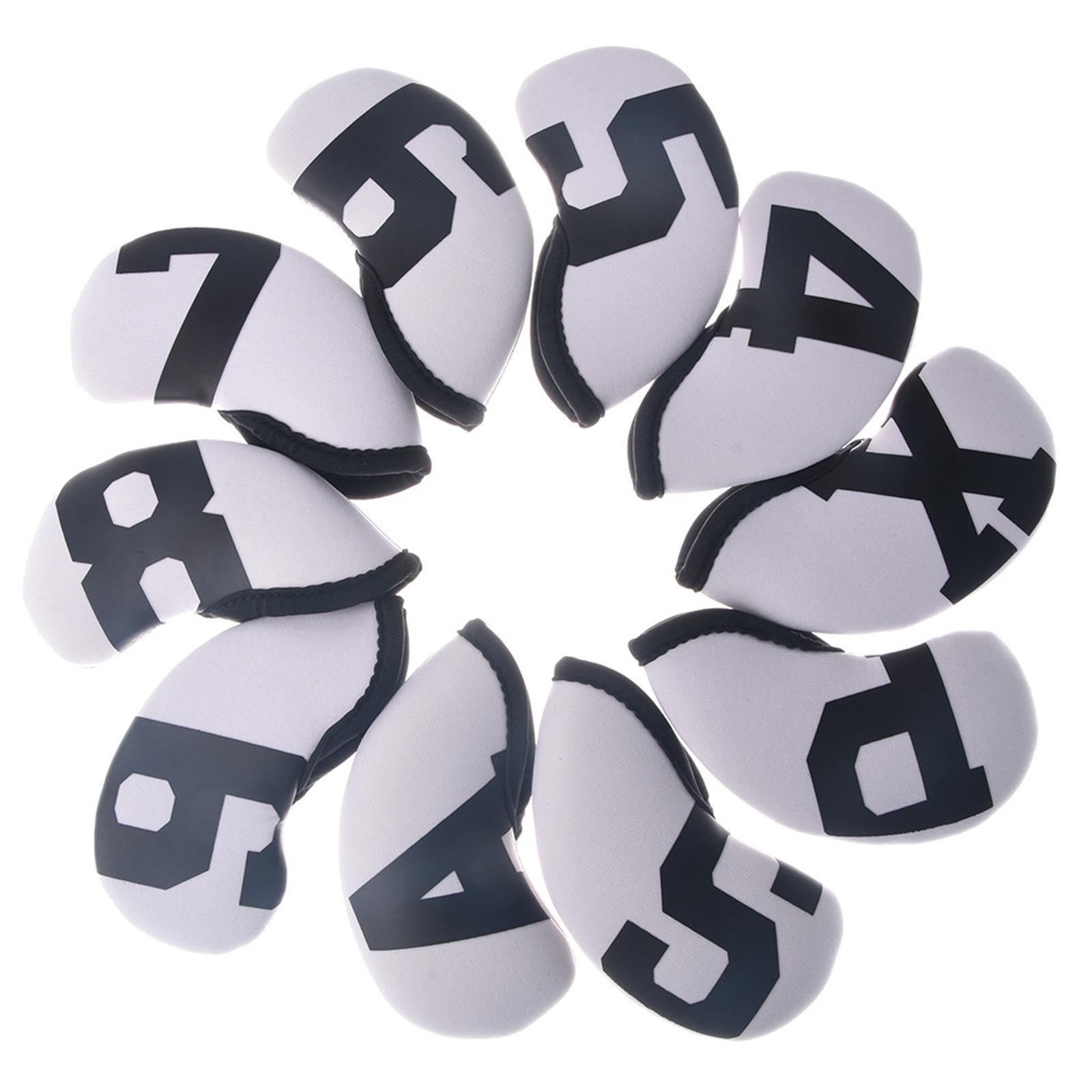10x Neoprene Golf Iron Headcovers Anti Scratch Wedges Covers with Number Tag