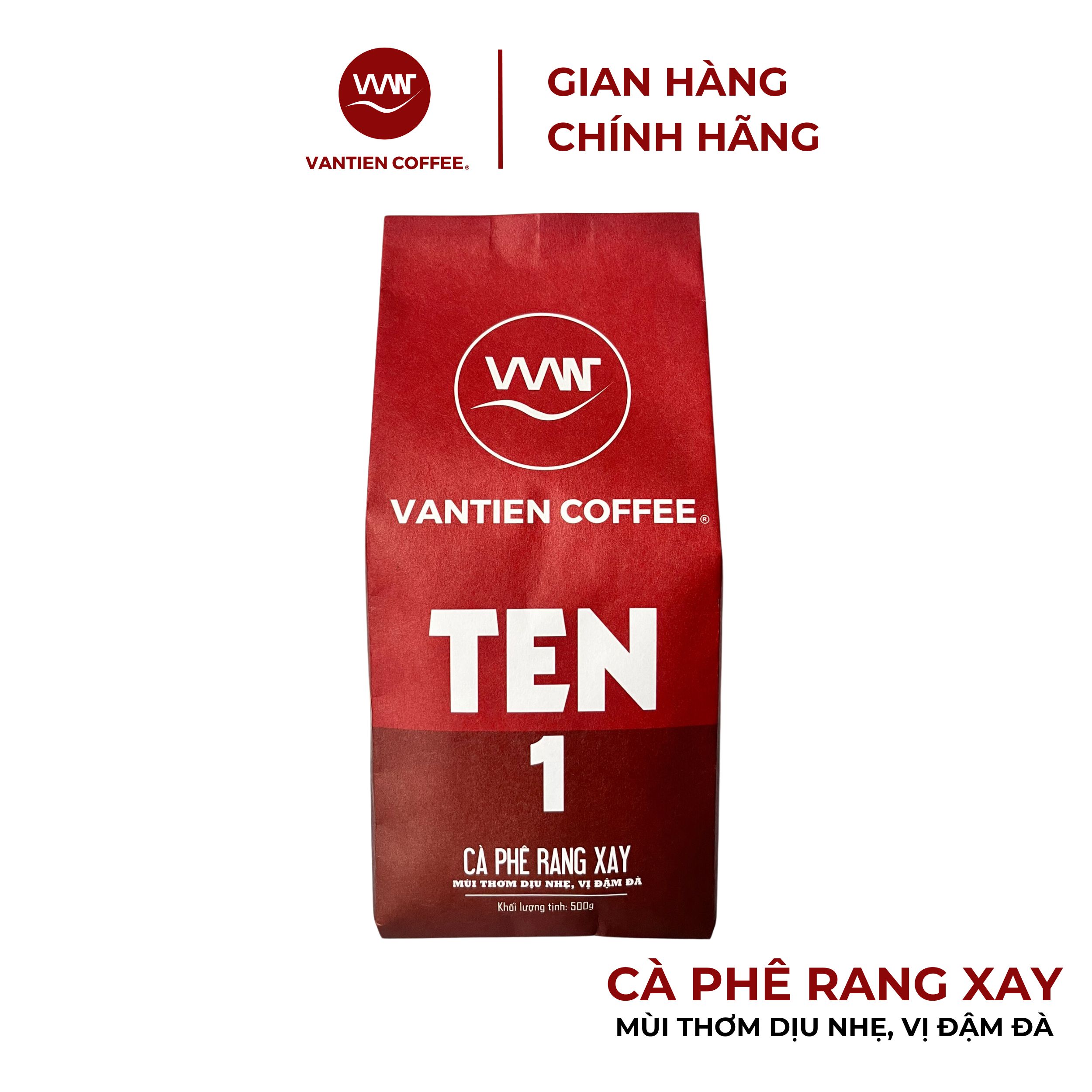 Combo 2 gói Cà phê rang xay Vantien Coffee Ten 1 mùi thơm dịu nhẹ, vị đậm đà 500g/gói