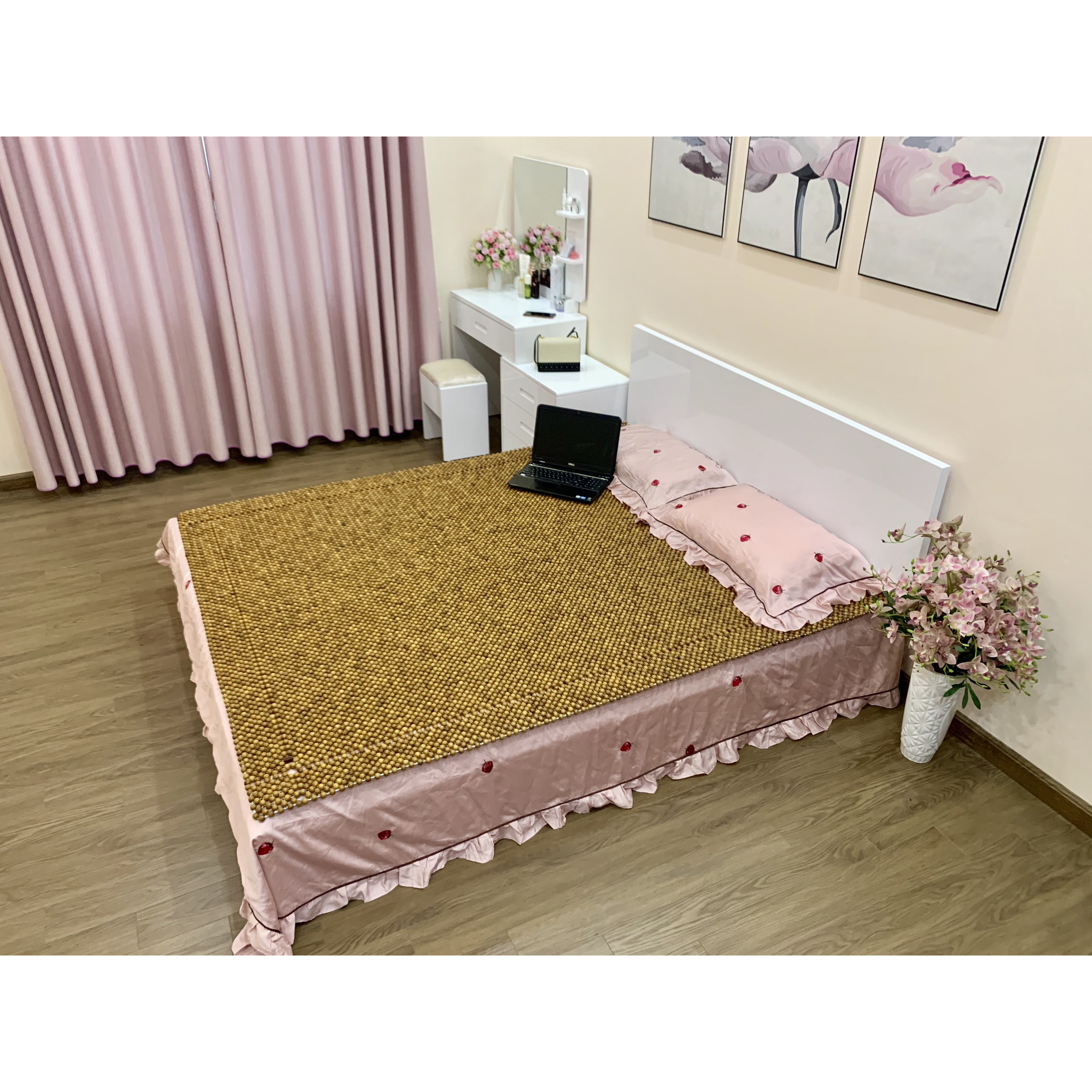 Chiếu hạt gỗ bách xanh 1,8mx2m hạt 16 ly - Đệm gỗ mát xa Việt Nam hàng cao cấp , loại xuất khẩu