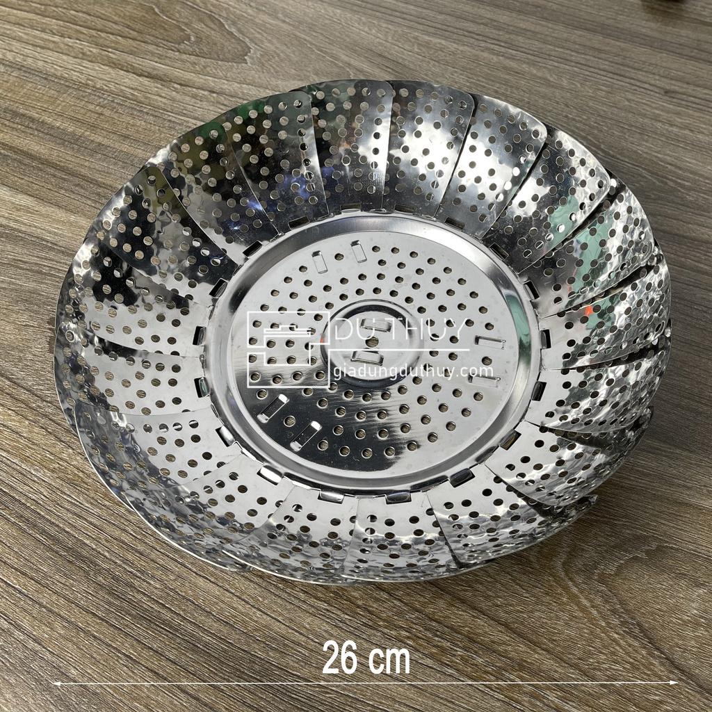 Vỉ hấp inox xòe gấp gọn đa năng tiện dụng 3 size nhỏ-trung-đại hấp thực phẩm chính nhanh gấp gọn của gia dụng Du Thủy