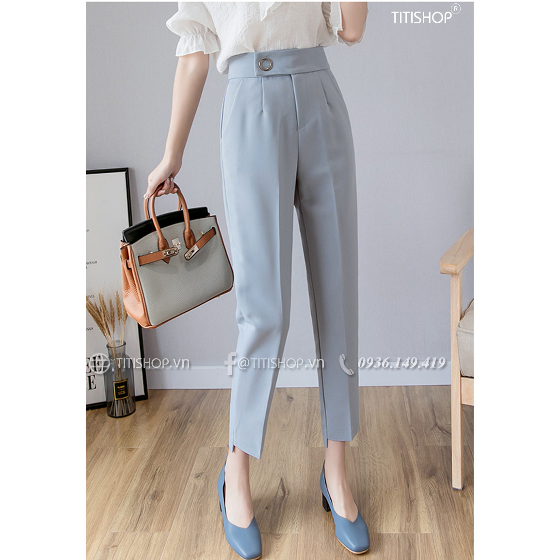 Quần Tây Nữ Titishop ACC472 Xám