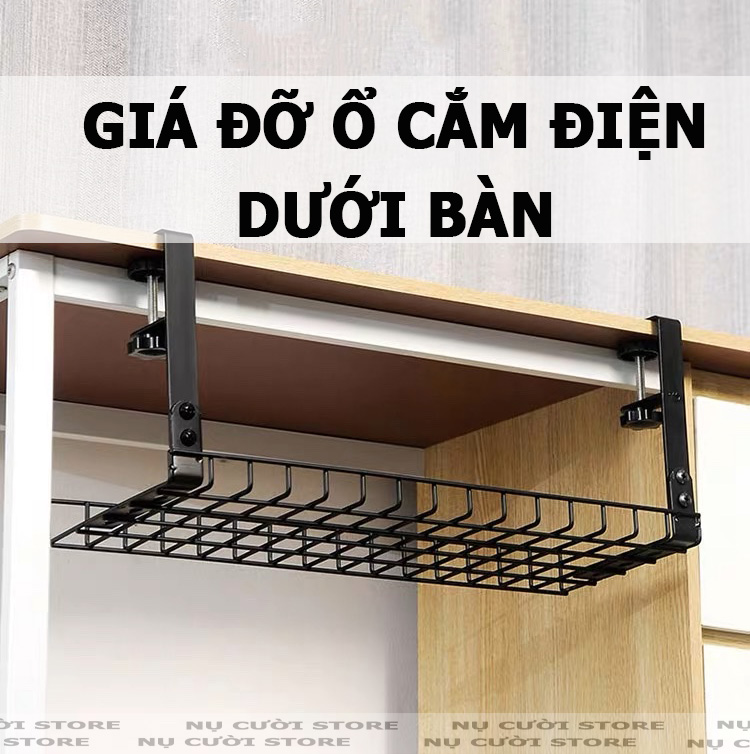 Giá Đỡ Ổ Cắm Điện Kẹp Bàn; Khay Đi Dây Điện Dưới Bàn Làm Việc; Đựng Ổ Điện, Treo Dây Điện; Giá Đở Thu Gọn Dây