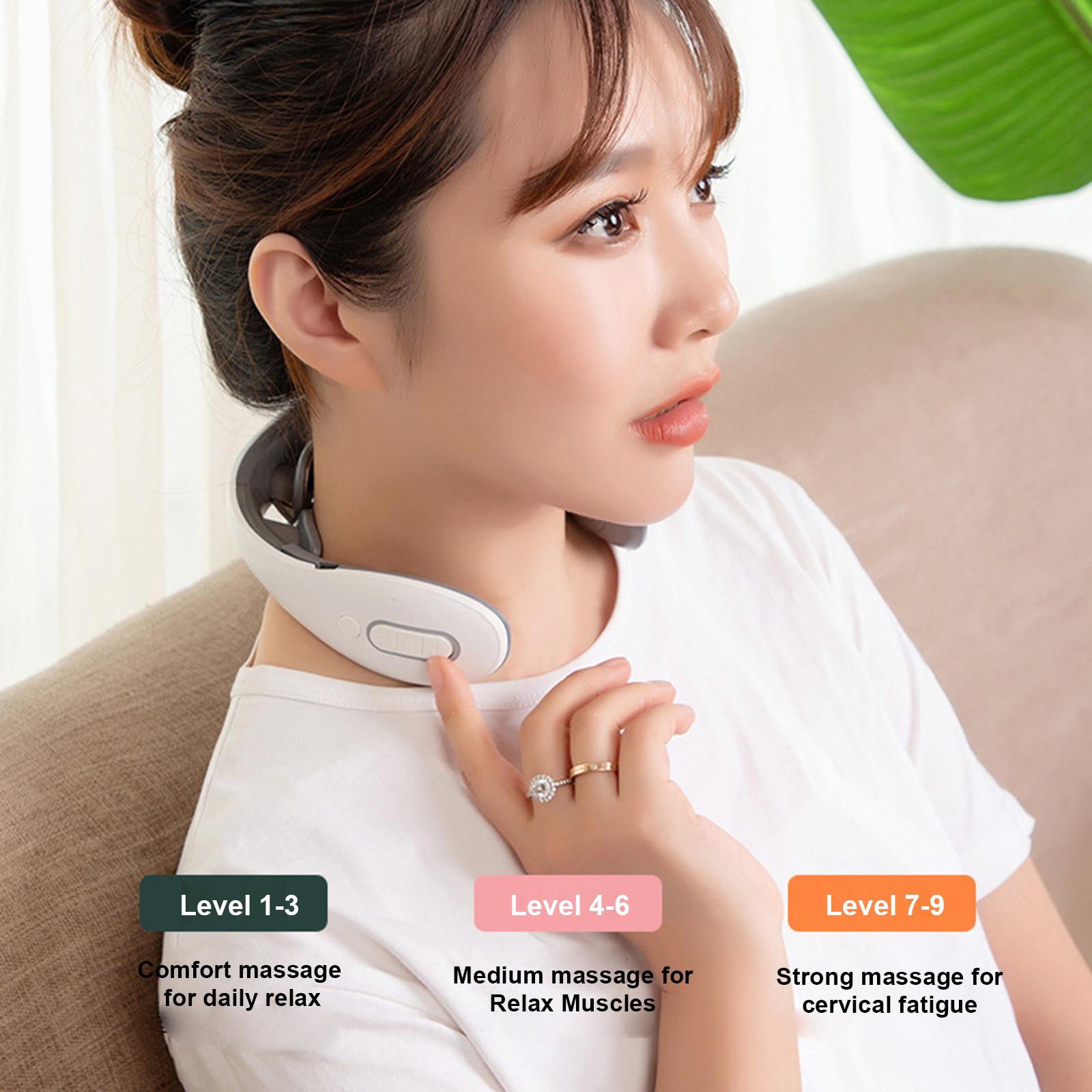 Neck Massager with Heat Electric Pluse Massager for Neck Shoulder Relax Muscle Floating 6 Head Vibrator Heating Massager