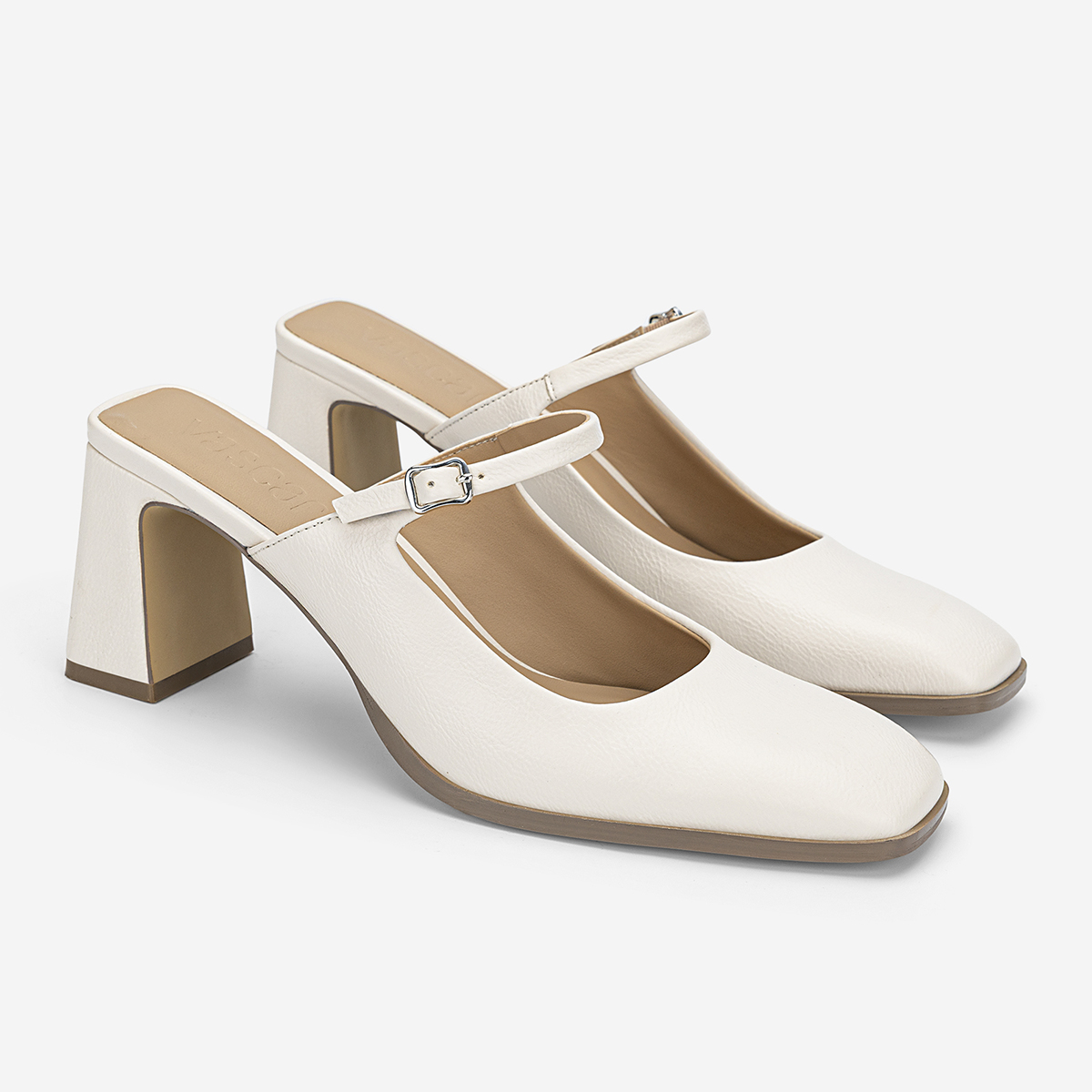 Vascara Guốc Mules Mary Janes Block Heel - GNN 0222