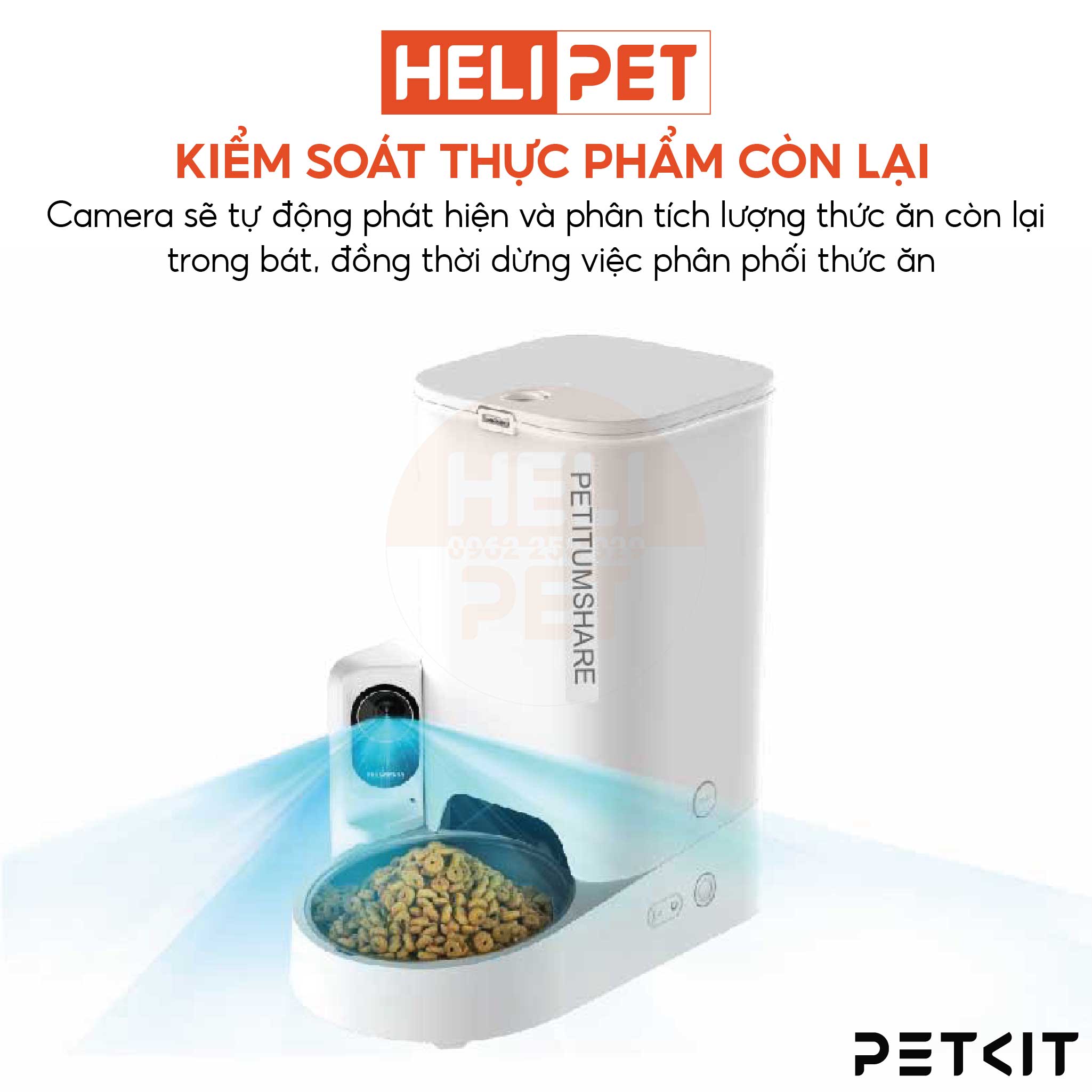 [Có CAMERA] Máy Ăn, Máy Nhả Hạt Cho Mèo Có Camera PETKIT Element Solo Yumshare Dung Tích 3 Lít - HeLiPet