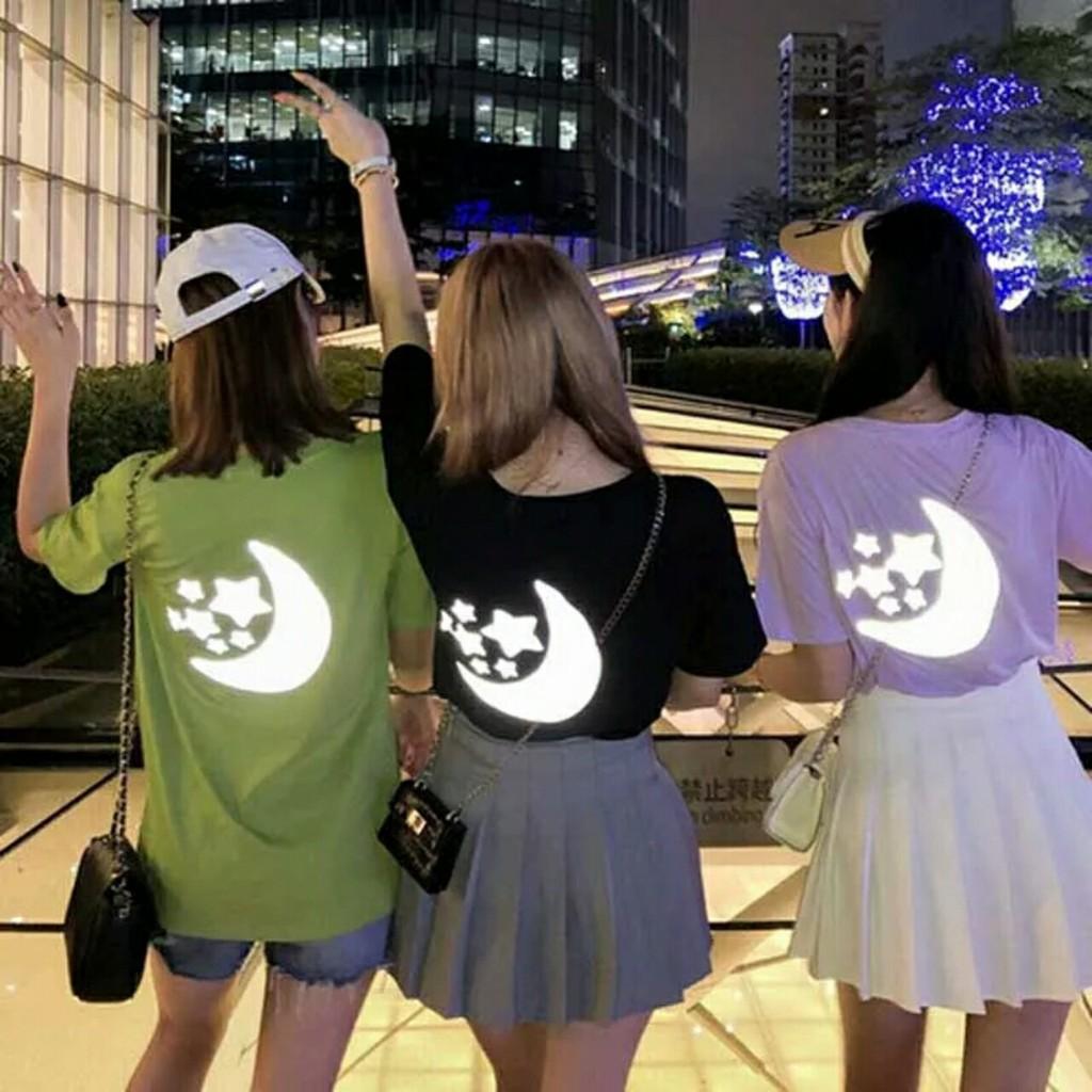 áo thun tay lỡ nam nữ Stee Phản quang MOON STAR 2020 3 size M L XL chất liệu vải cotton Ngầu Unisex aothununisex