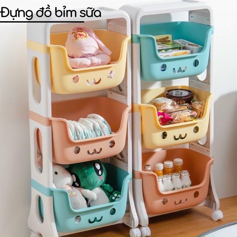 Kệ để đồ đa năng 3 tầng 4 tầng có bánh xe