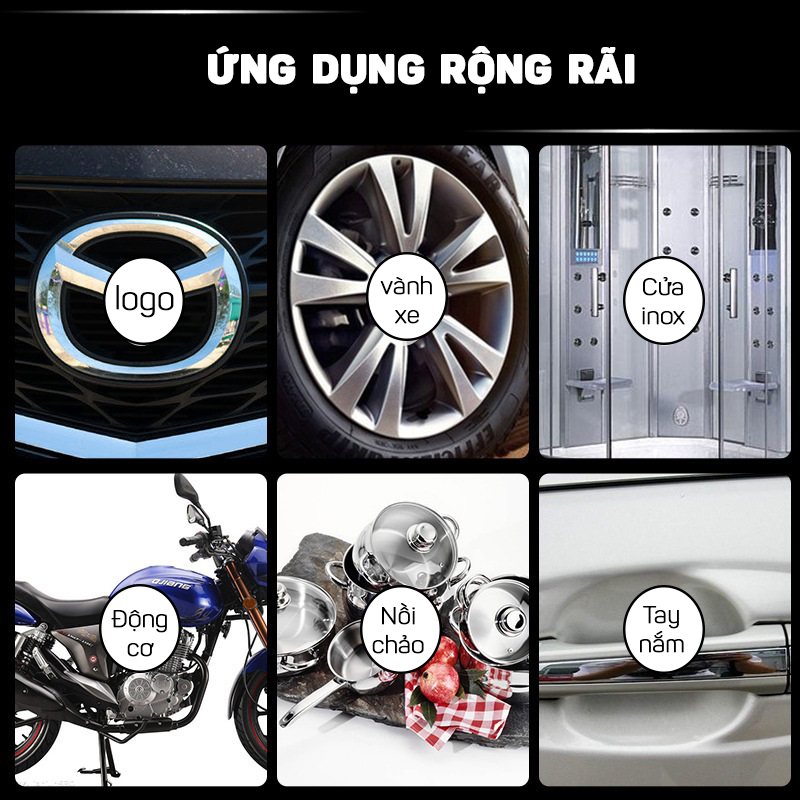Dung Dịch Tẩy Ố Phục Hồi Và Làm Bóng Mạ Crom Chrome Inox Logo Ô Tô SHIMA - Hàng Nhập Khẩu