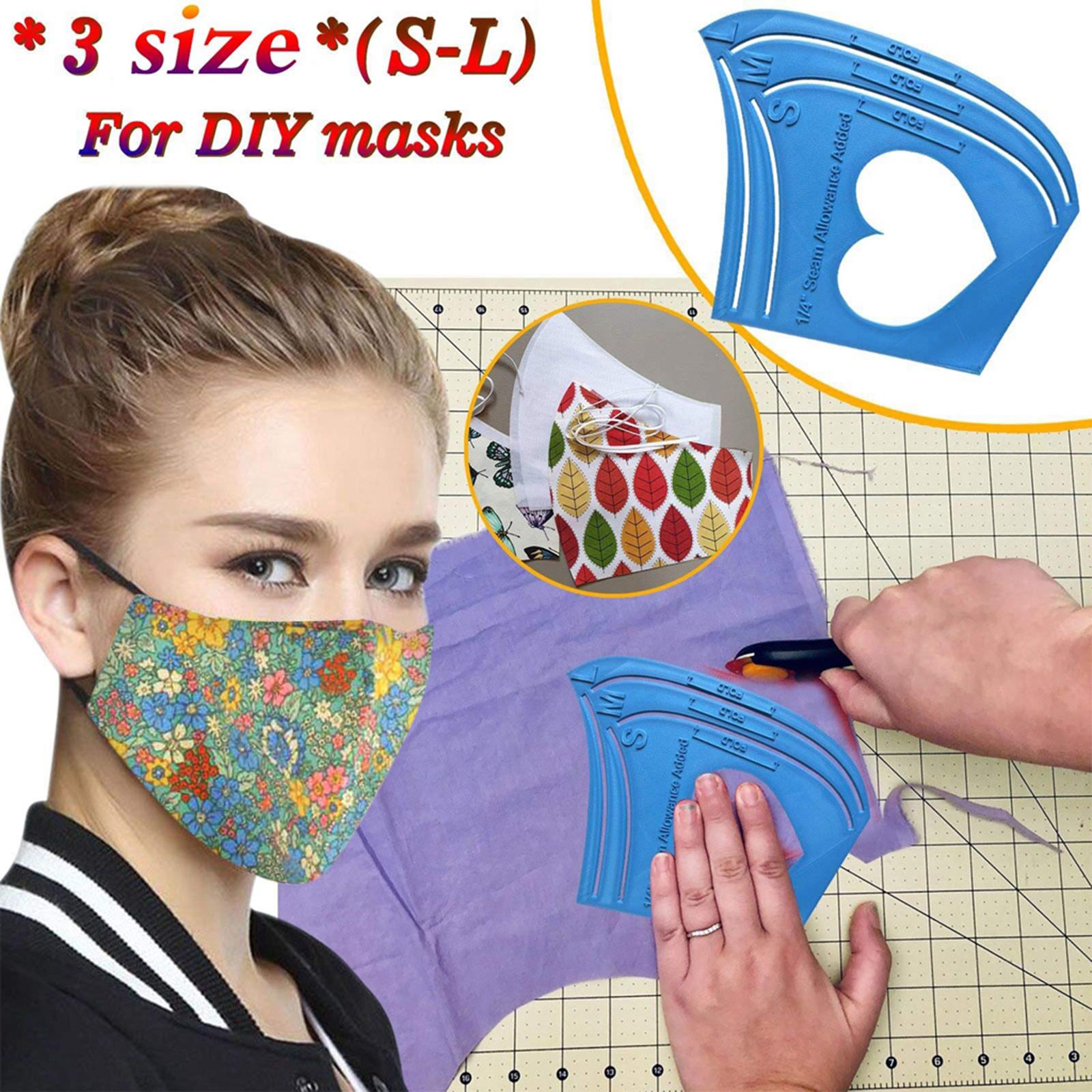 3 In 1 Mask Templates Face Mask Pattern Sewing Templates with Heart Shape