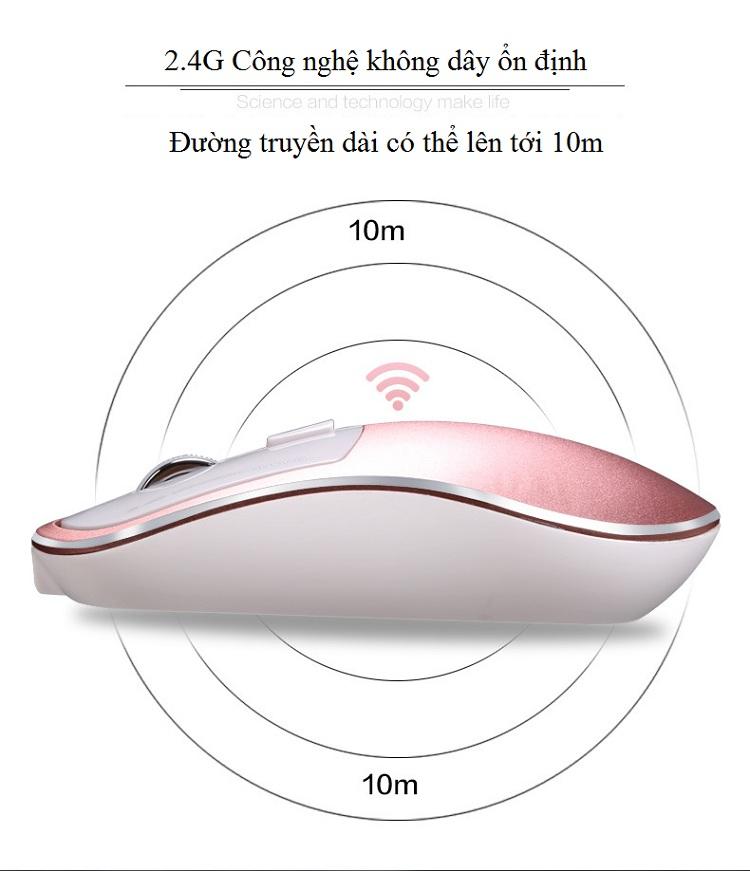 Chuột Máy Tính Không Dây Kèm Lót Chuột Kim Loại K.1