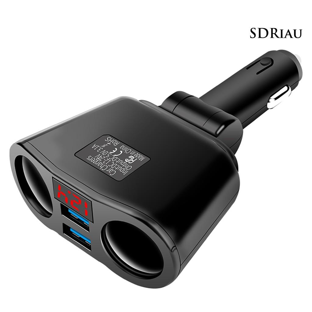 Tẩu Sạc Trên Xe Hơi 2 Cổng Usb Qc 3.0 3.1a Có Màn Hình Hiển Thị Tiện Dụng