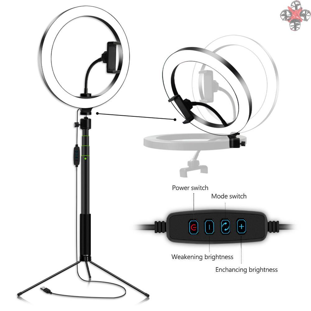 Vòng Đèn Led 26cm / 10.2 Inch 3200k-5600k 120cm Kèm Giá Đỡ Điện Thoại Điều Khiển Từ Xa