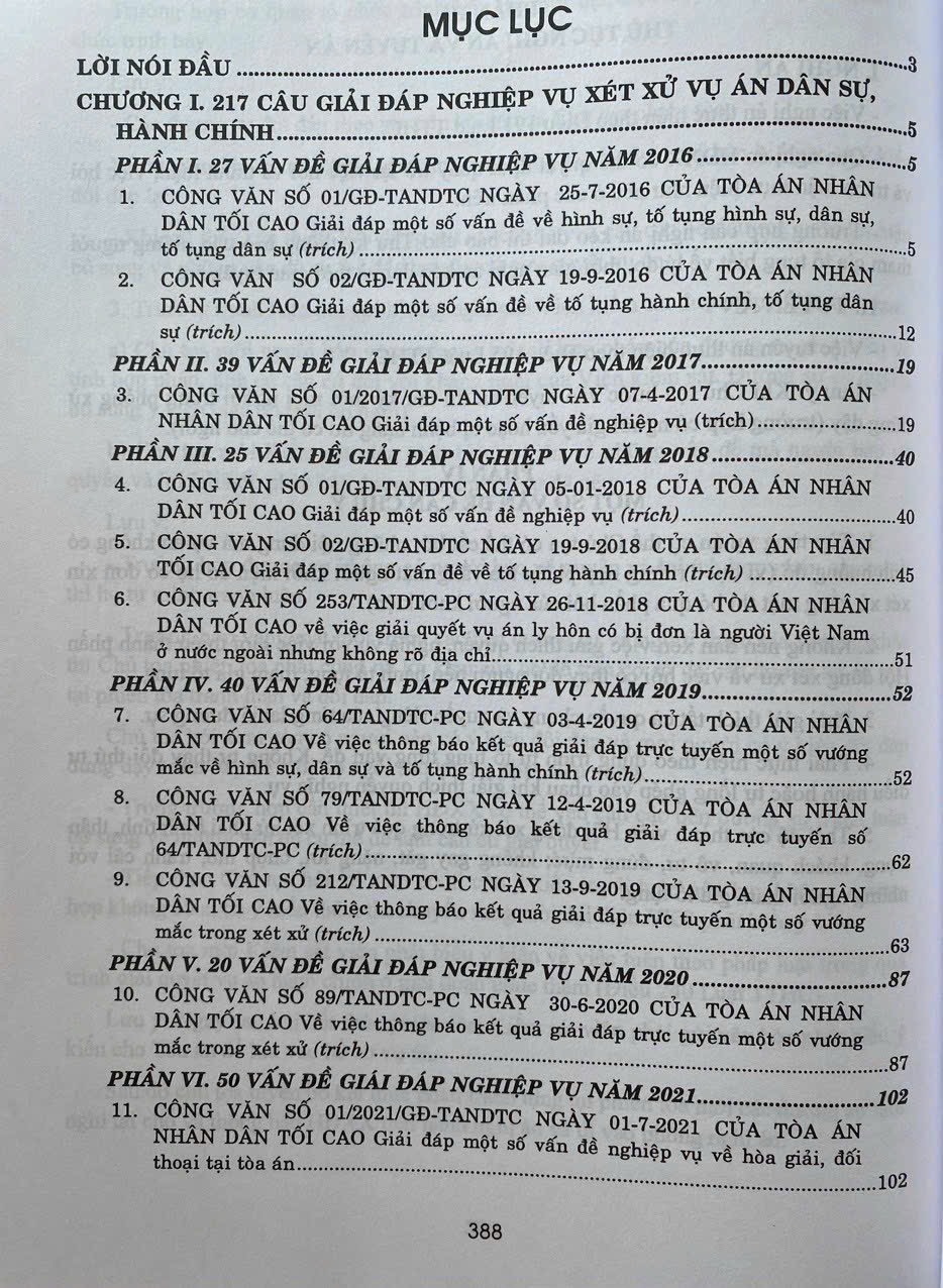 217 Câu Giải Đáp Nghiệp Vụ Xét Xử Vụ Án Dân Sự, Hành Chính Và Các Nghị Quyết Của Hội Đồng Thẩm Phán Tòa Án Nhân Dân Tối Cao Về Hình Sự, Dân Sự Và Hành Chính