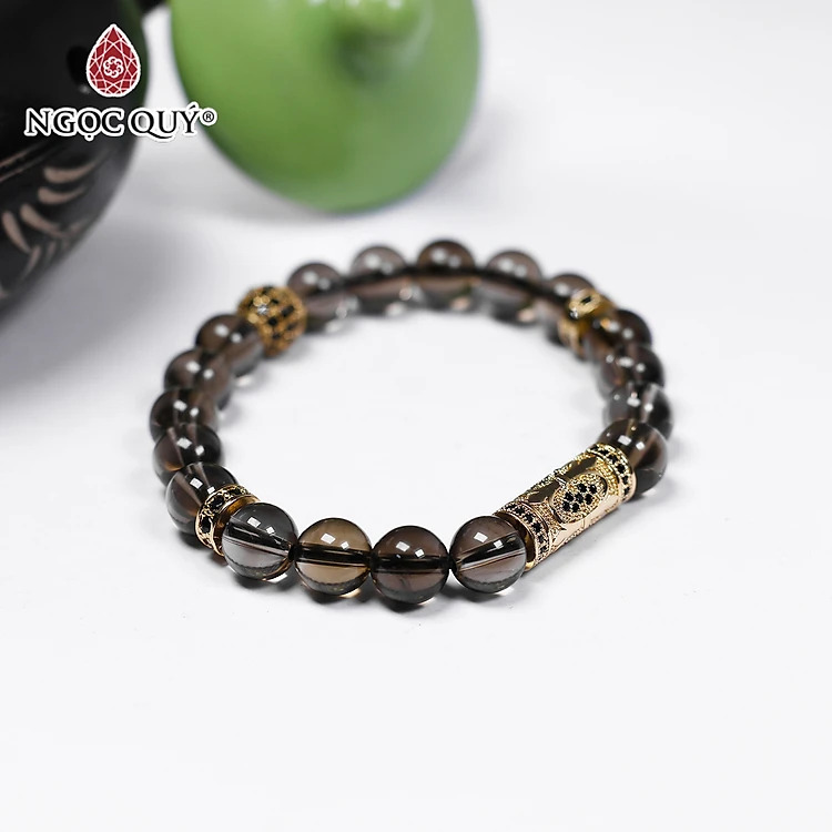 Vòng tay đá thạch anh khói mệnh kim, mệnh thủy - Ngọc Quý Gemstones
