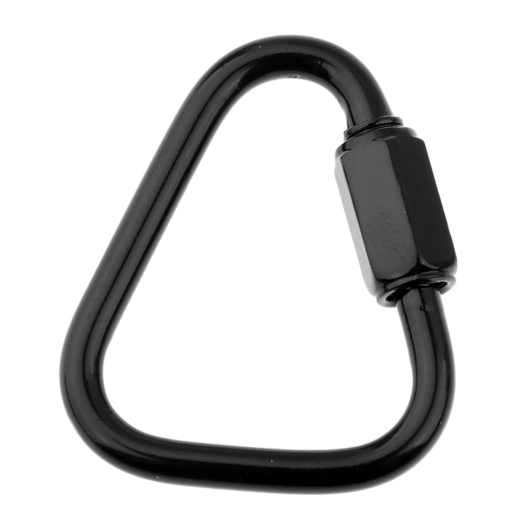 2xTriangle Stainless Steel Carabiner Outdoor Camping Keychain Quick Link 4mm