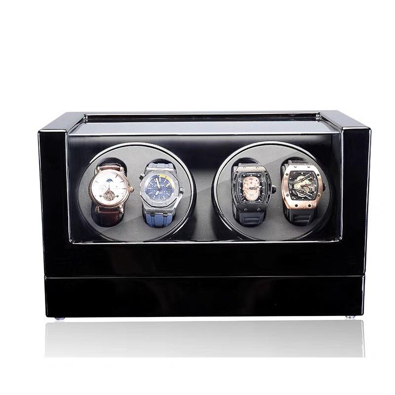 Hộp đựng đồng hồ cơ xoay gỗ đen cao cấp 0165