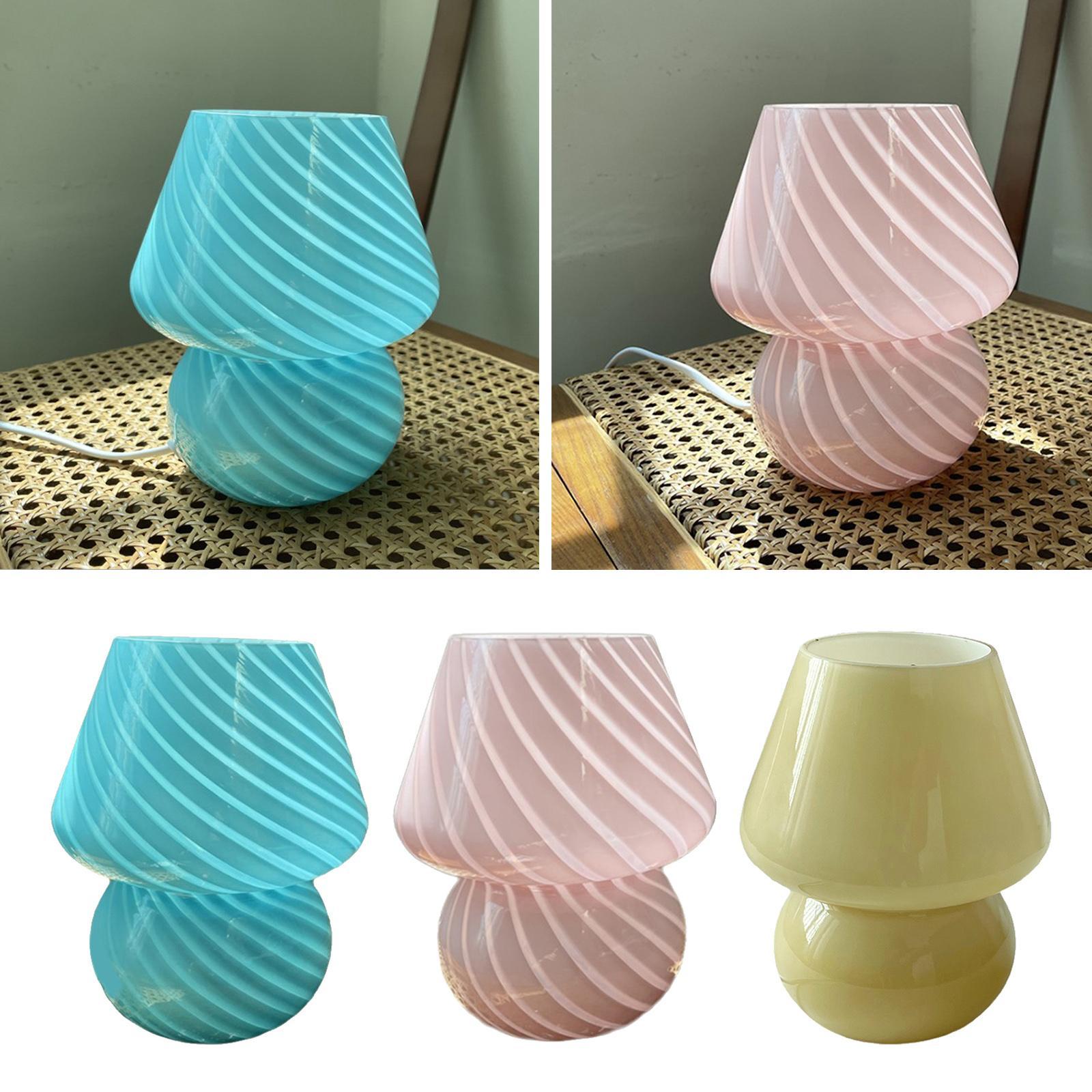 Table Lamp Bedroom Beside Glass Night Light USB Lamps