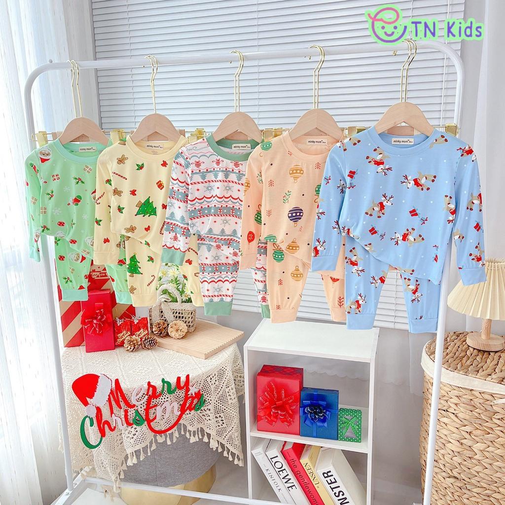 Bộ Dài Tay NOEL Thun Lạnh in hình Mềm Mịn Thoáng Mát Hàng Chuẩn Loại 1 MINKY MOM cho bé trai bé gái