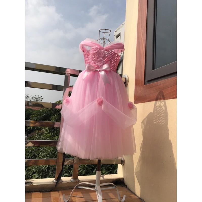 Đầm công chúa BELLE hồng phấn cho bé