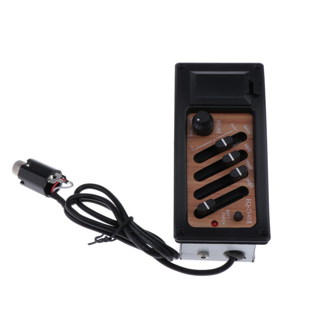 1 Set 4 Band EQ Equalizer Acoustic Guitar Preamp Piezo Pickup Black