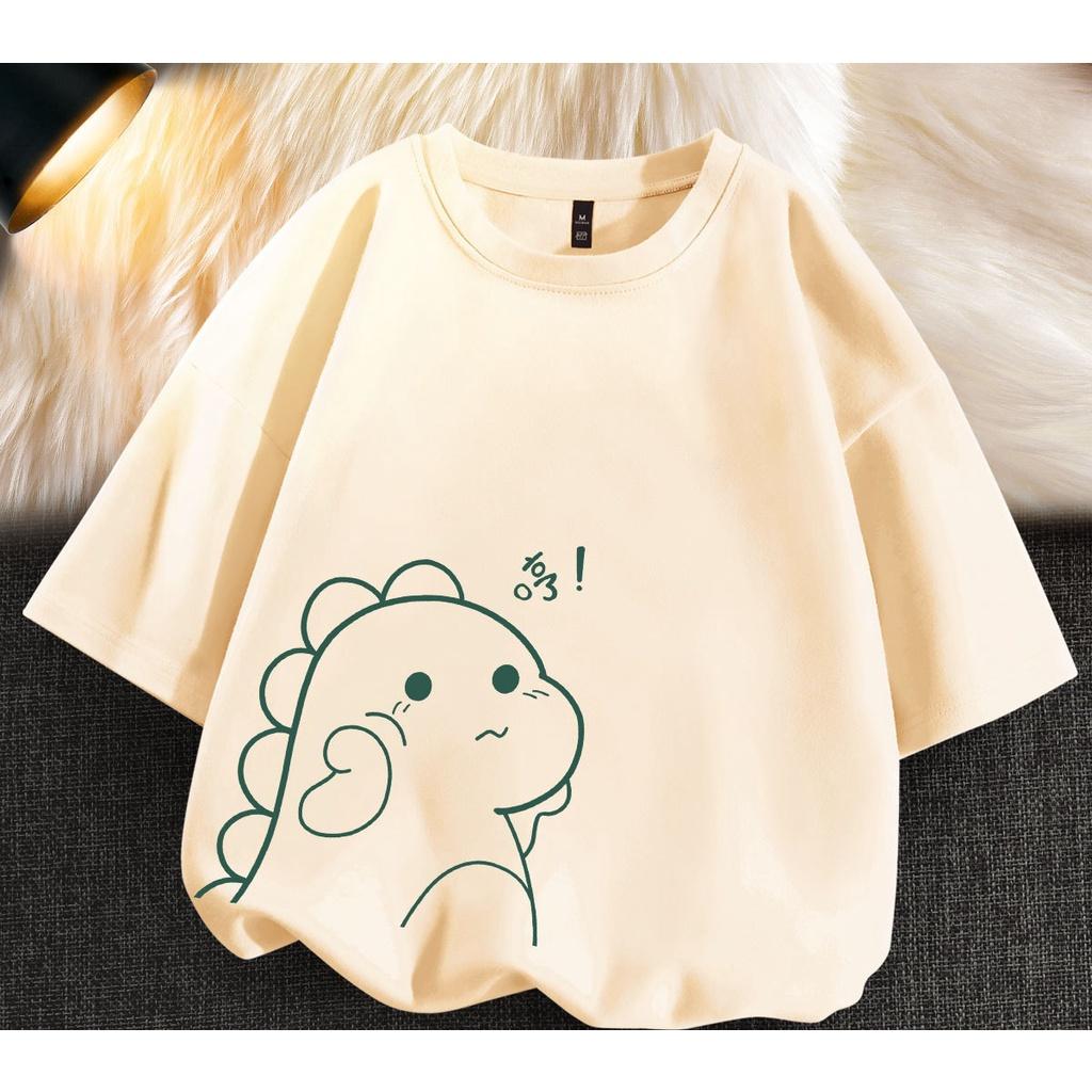 Áo thun in hình khủng long cute áo ngắn tay mùa hè