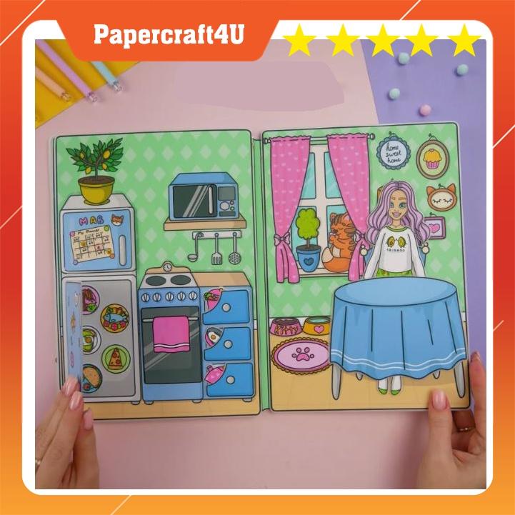 ĐỒ CHƠI NGÔI NHÀ BÚP BÊ GIẤY CẮT THỦ CÔNG DIY_Paper  MẪU 08