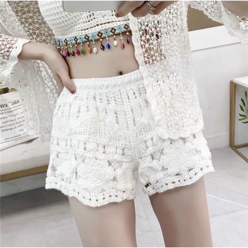 Bộ đồ bơi bikini️Set ren đi biển 3 món sang chảnh