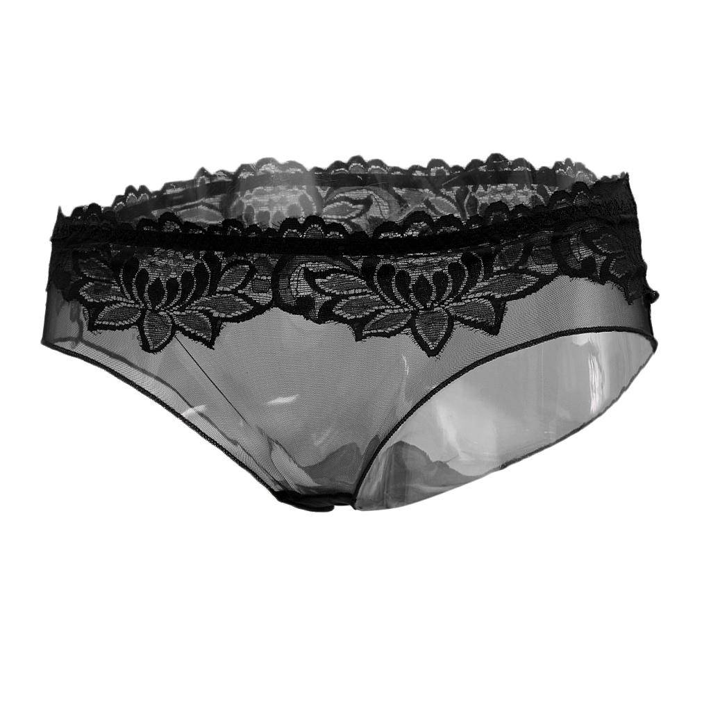 Women's Solid Sheer Mesh Panties Stretchy Low Rise Briefs Underwear Lingerie