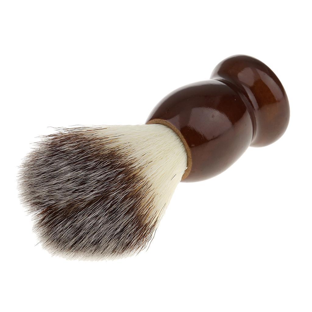 Durable Men Wood Bristle Beard Shaving Brush Alloy Bowl Mug Cup Set Kit