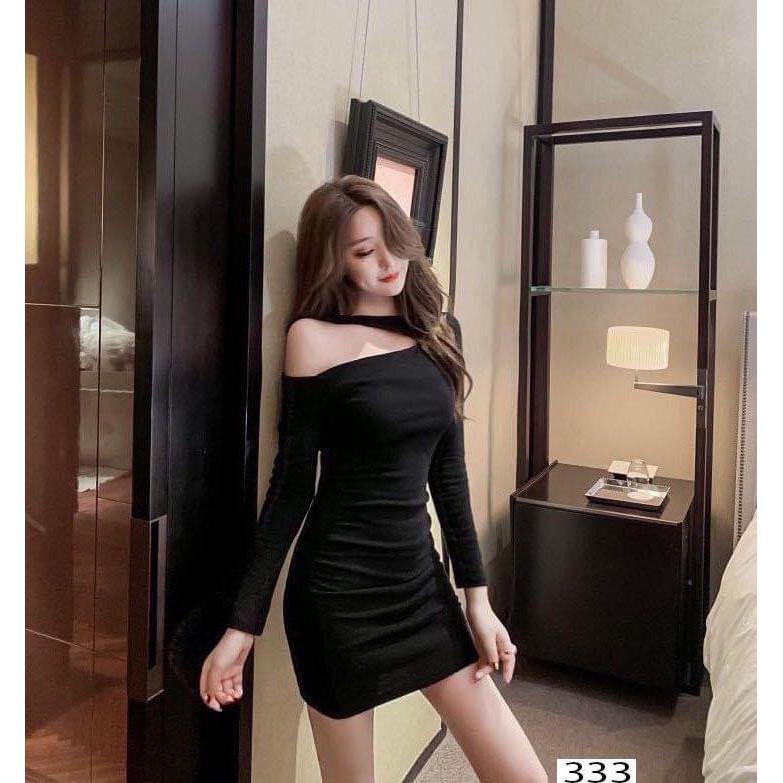 Đầm Body Tay Dài Lệch 1 Dây Vai Thun Borip Thích Hợp Mặc Đi Tiệc Đi Làm Đi Chơi Phù Hợp Với Mọi Phong Cách