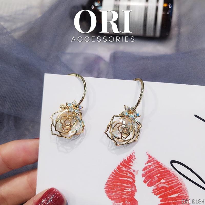 Bông tai nữ Hoa hồng Rosa thời trang sang trọng ORI ACCESSORIES B184