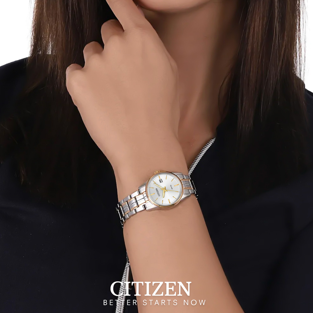Đồng Hồ Nữ Citizen Dây Thép Không Gỉ EU6004-56A - Mặt Trắng