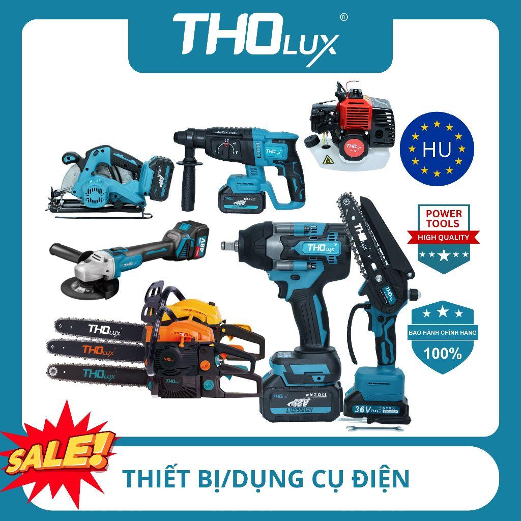 Combo 4 máy khoan, máy mài góc, máy vặn bu lông, máy vặn vít Không Chổi Than Tholux M-8075