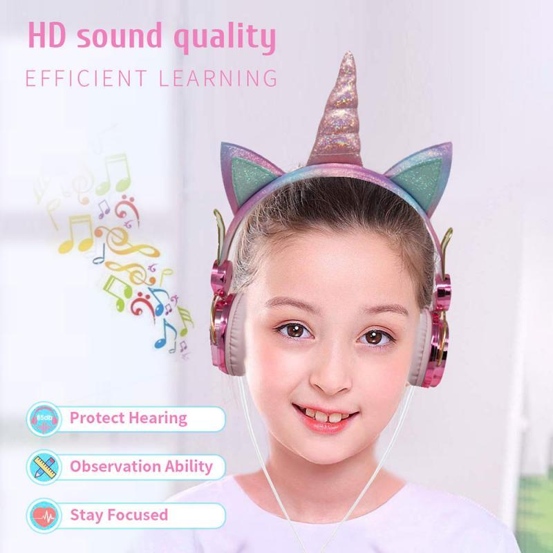 Dễ Thương Có Dây Kid Tai Nghe Có Micro Bé Gái Daugther Nhạc Stereo Tai Nghe Máy Tính Di Động Điện Thoại Game Thủ Kid Tai Nghe Trẻ Em Quà Tặng