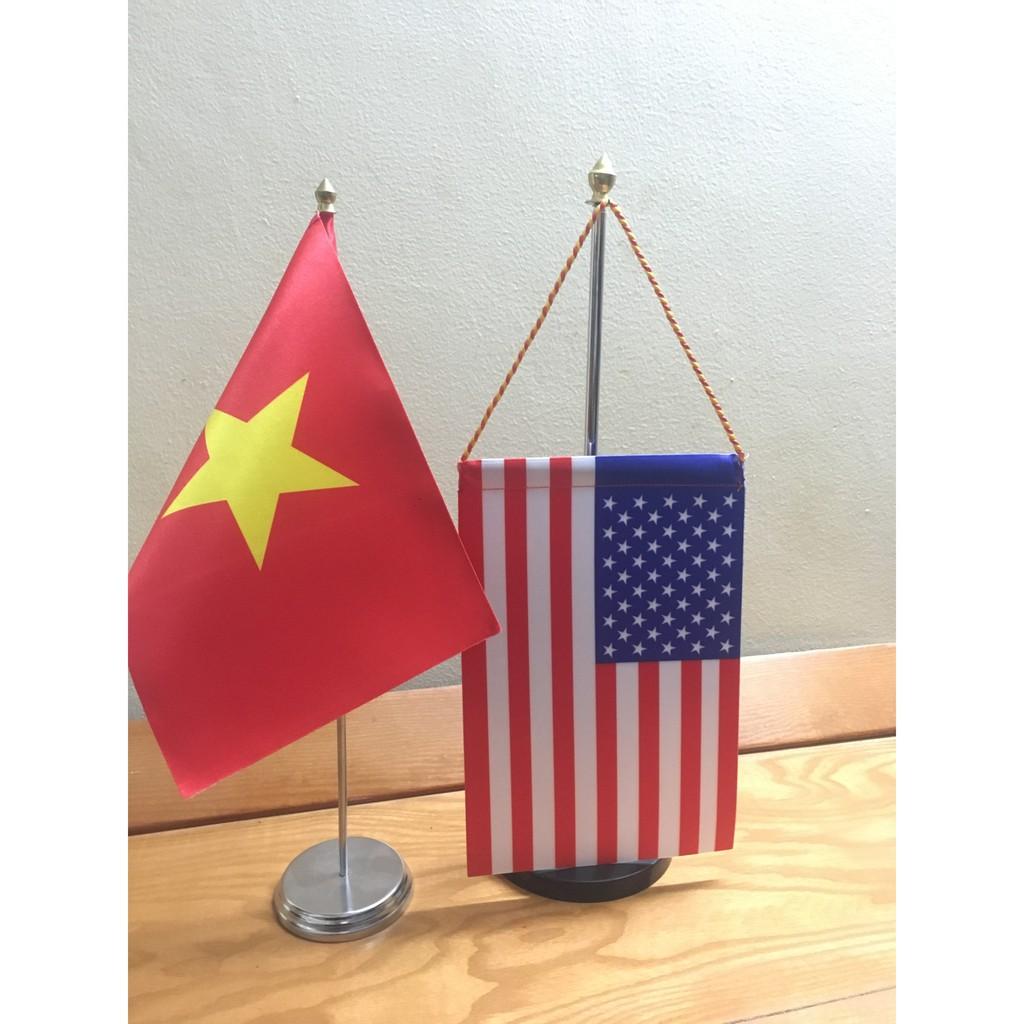 Cờ để bàn đế đơn inox