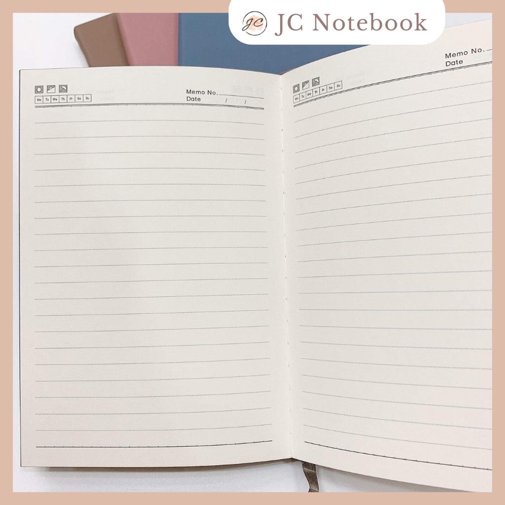 Jet Black Color Edge Notebook | Sổ Bìa Da Mềm | Sổ Ghi Chép A5 Bìa Da In Viền Màu | Sổ Da PU Đen Ruột Line Kẻ Ngang