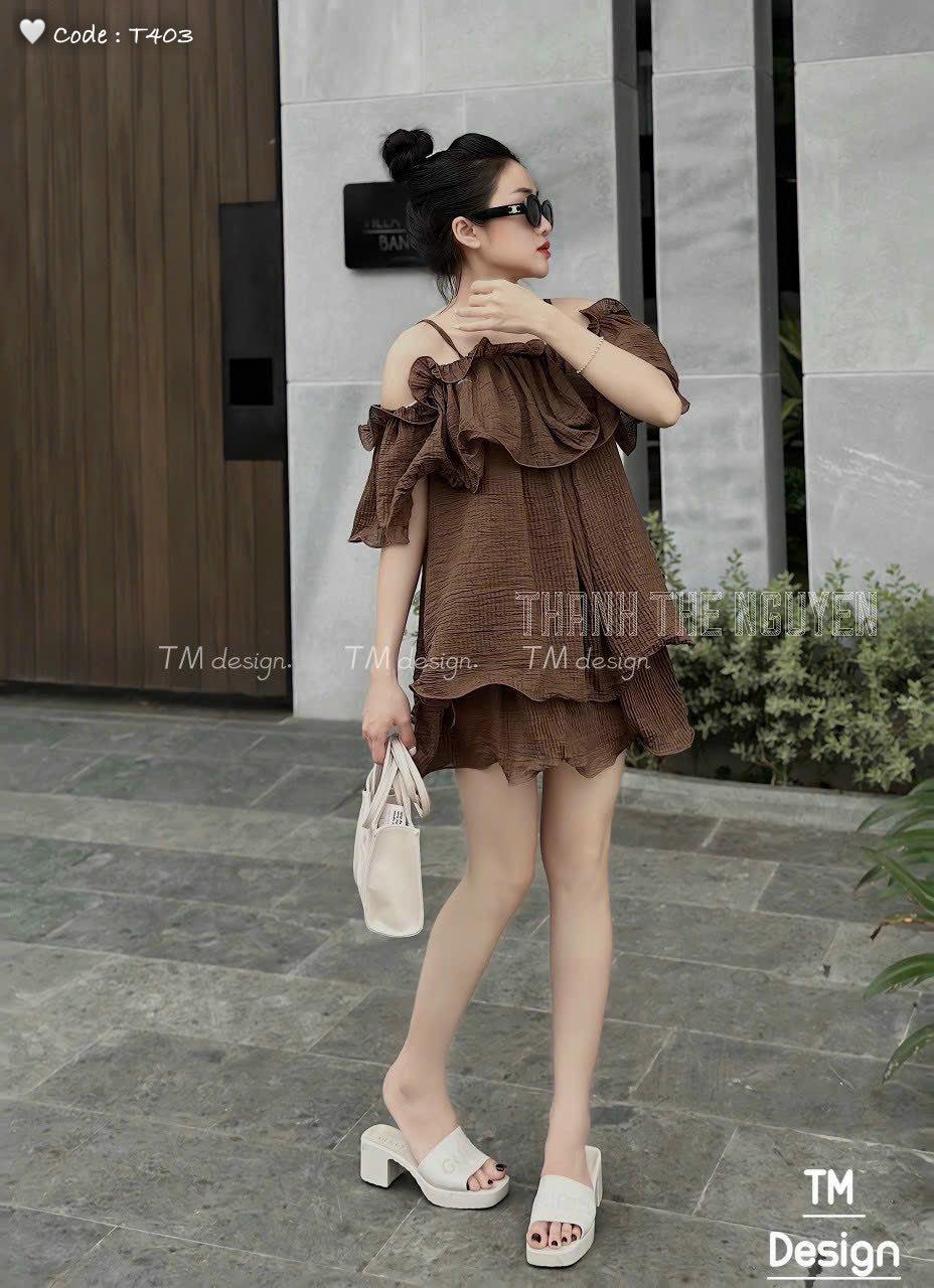 SET ĐI CHƠI, SET 2 MÓN ÁO BÈO TƠ NHĂN 2S PHỐI QUẦN ĐÙI CỰC HOT