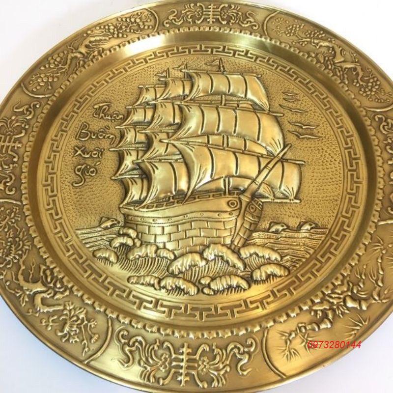Mâm đồng thuận buồm xuôi gió đường kính 52cm