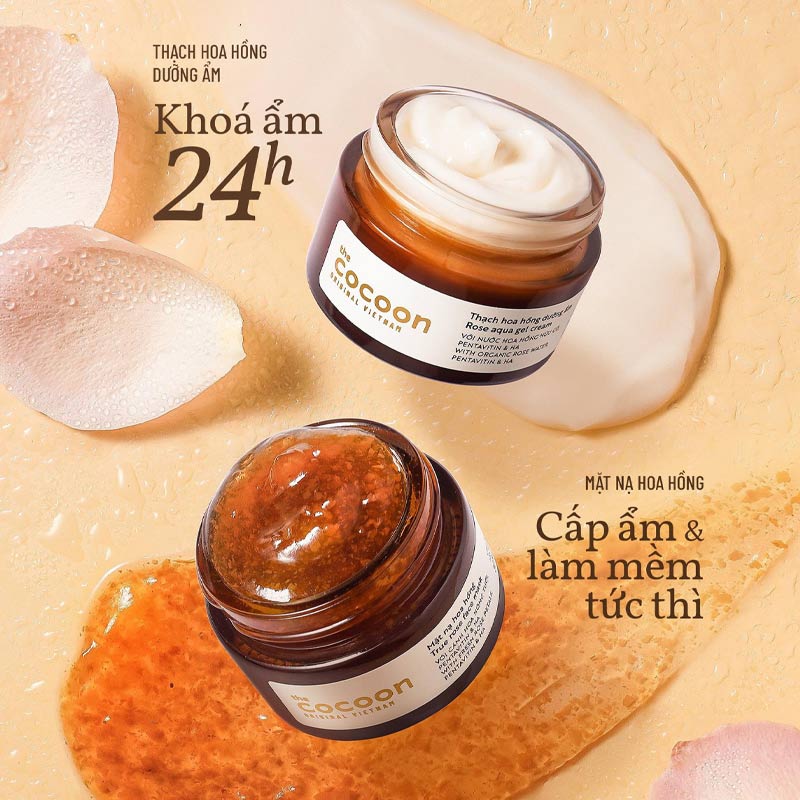 Mặt nạ hoa hồng cấp ẩm và làm mềm da Cocoon True Rose Face Mask