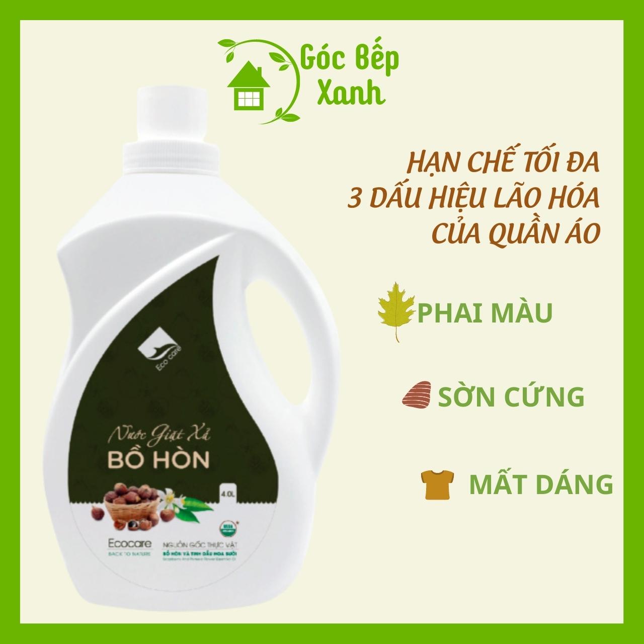 Nước giặt xả hữu cơ Bồ Hòn Ecocare tinh dầu Hoa Bưởi 4000ml